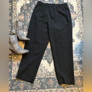 Helene Blake 90s Petite 12P Black Pinstripe Career Dress Pants